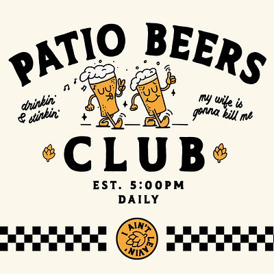 Patio Beers Club design illustration