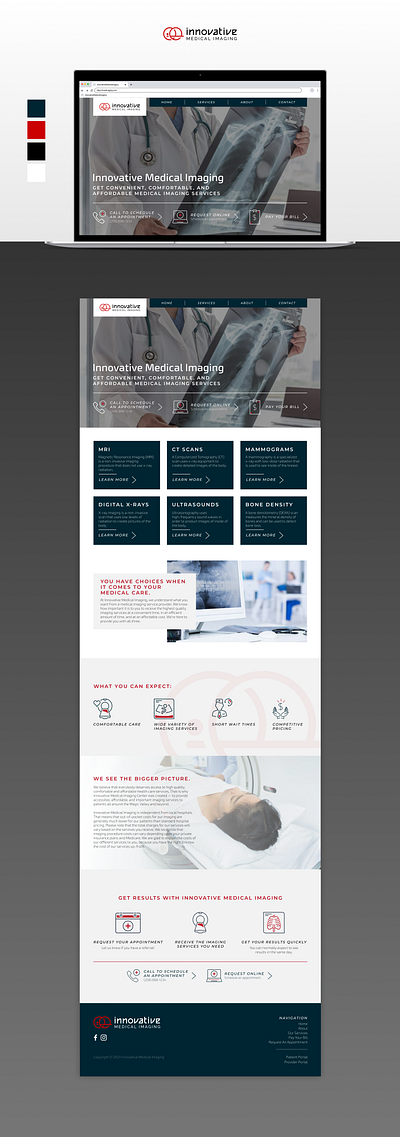 Innovative Medical Imaging graphic design website
