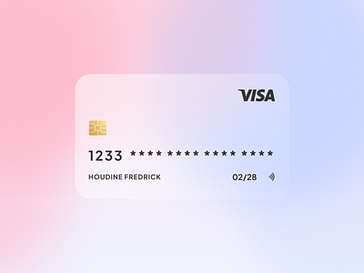 Credit card blue blur credit card dailyui glassmorphism pink visa
