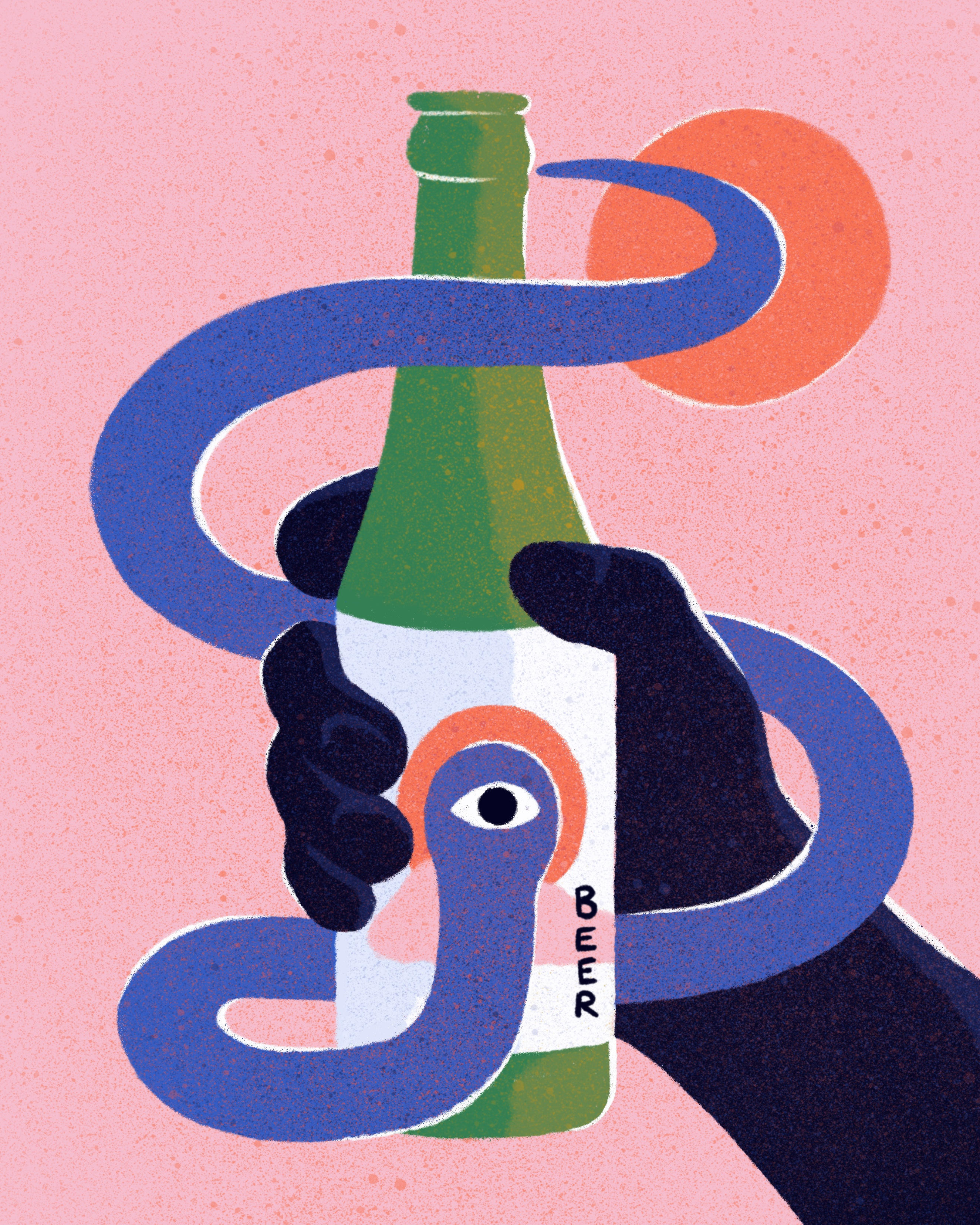 Beer beer bold colourful digital editorial graphical illustrated illustration illustrator lifestyle procreate retro texture