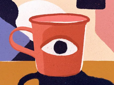 A Mug bold colourful digital editorial eye funny graphical illustrated illustration illustrator mug procreate retro texture witty