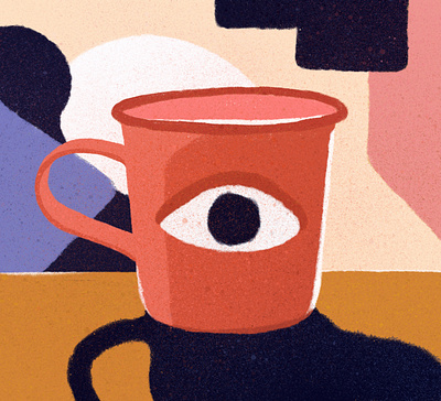 A Mug bold colourful digital editorial eye funny graphical illustrated illustration illustrator mug procreate retro texture witty