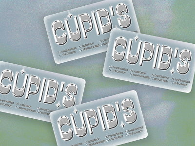 Cupid's #3 3d card chrome experimental logo metal shiny type typography vintage