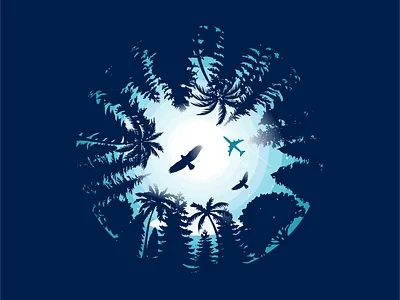 HAWK FOREST animation art bird branding design di digital design eagle forest graphic design hawk illustration logo plane vector