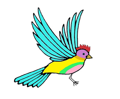 tropical bird bird colorful digital art illustration multicolored