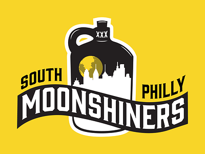 South Philly Moonshiners graphic design hockey hockey logo illustration logo nbhl philadelphia shirt design south philly sports sports logo