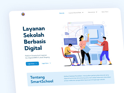 Smart School Landing Page design education homepage landing page minimalist design school smart school ui web design