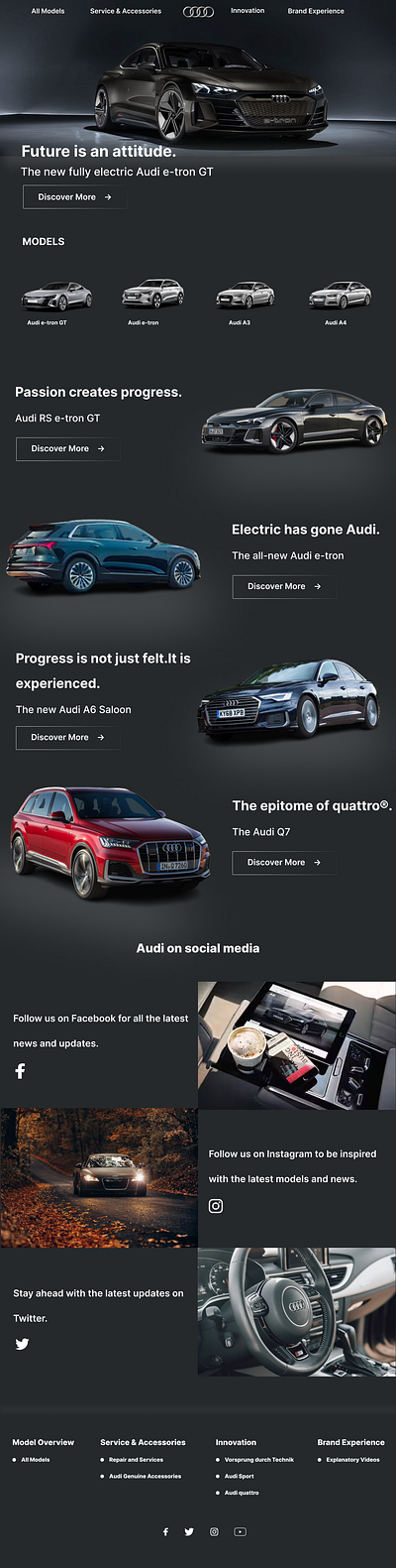 Audi Pakistan Landing Page Redesign figma landing page mockup ui uiux ux website