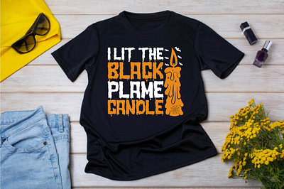 I lit the black Plame candle Halloween t-shirt design. svg pumpkin