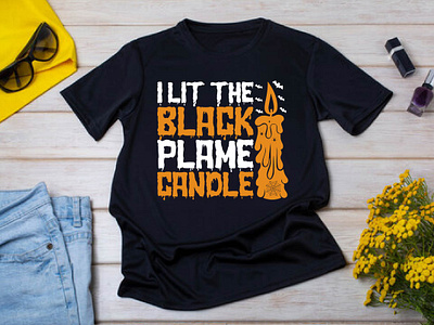 I lit the black Plame candle Halloween t-shirt design. svg pumpkin