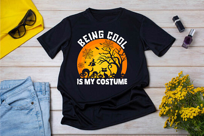 Being cool is my costume Halloween t-shirt design. halloween svg skeleton ui