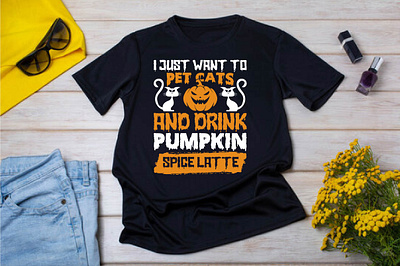 I just want to pet cats and drink pumpkin spice latte Halloween halloween 2023