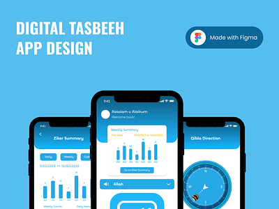 DIGITAL TASBEEH APP DESIGN graphic design ui