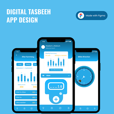 DIGITAL TASBEEH APP DESIGN graphic design ui