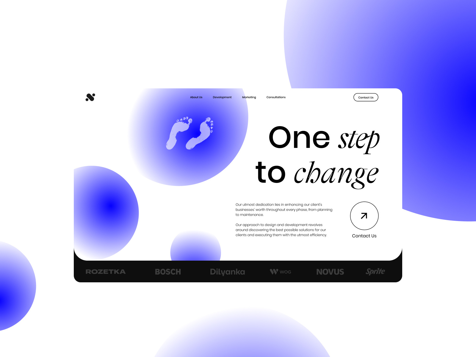 Landing page for web agency blue web design general page graphic design landing page page design site design uxui design we web agency web design web site web site design