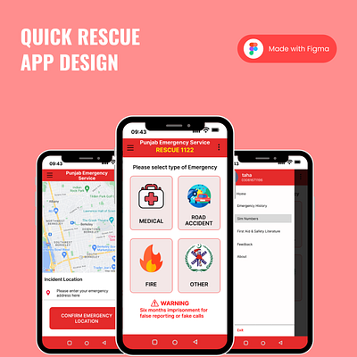 QUICK RESCUE APP DESIGN graphic design ui