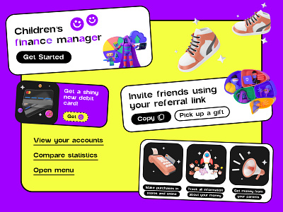 Financial Web App for Teens design finance for kids illustration ui ux web app web design website