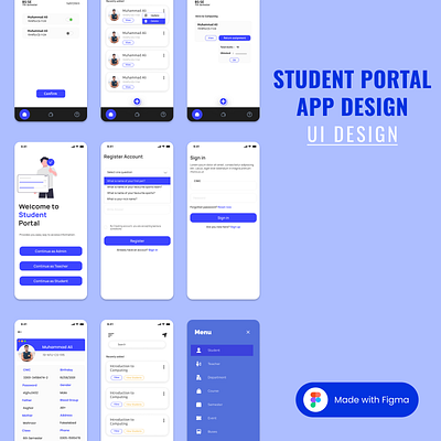 STUDENT PORTAL APP DESIGN graphic design ui