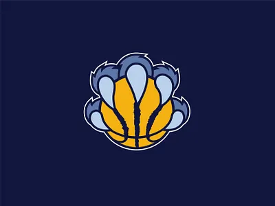 Memphis Grizzlies (Alt. Logo) ball basketball bear blue claw claws design grizzlies grizzly logo memphis memphis grizzlies nba paw rip shred tear yellow