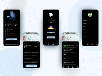 Codeit app for web development courses code coding confirm page course course app design java learning navigation online course online study profile page programming react native reactjs study user profile pge ux design visual design web development