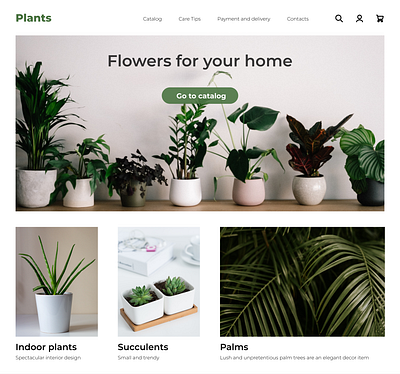 "Plants" is the design of the website page app design graphic design illustration ux