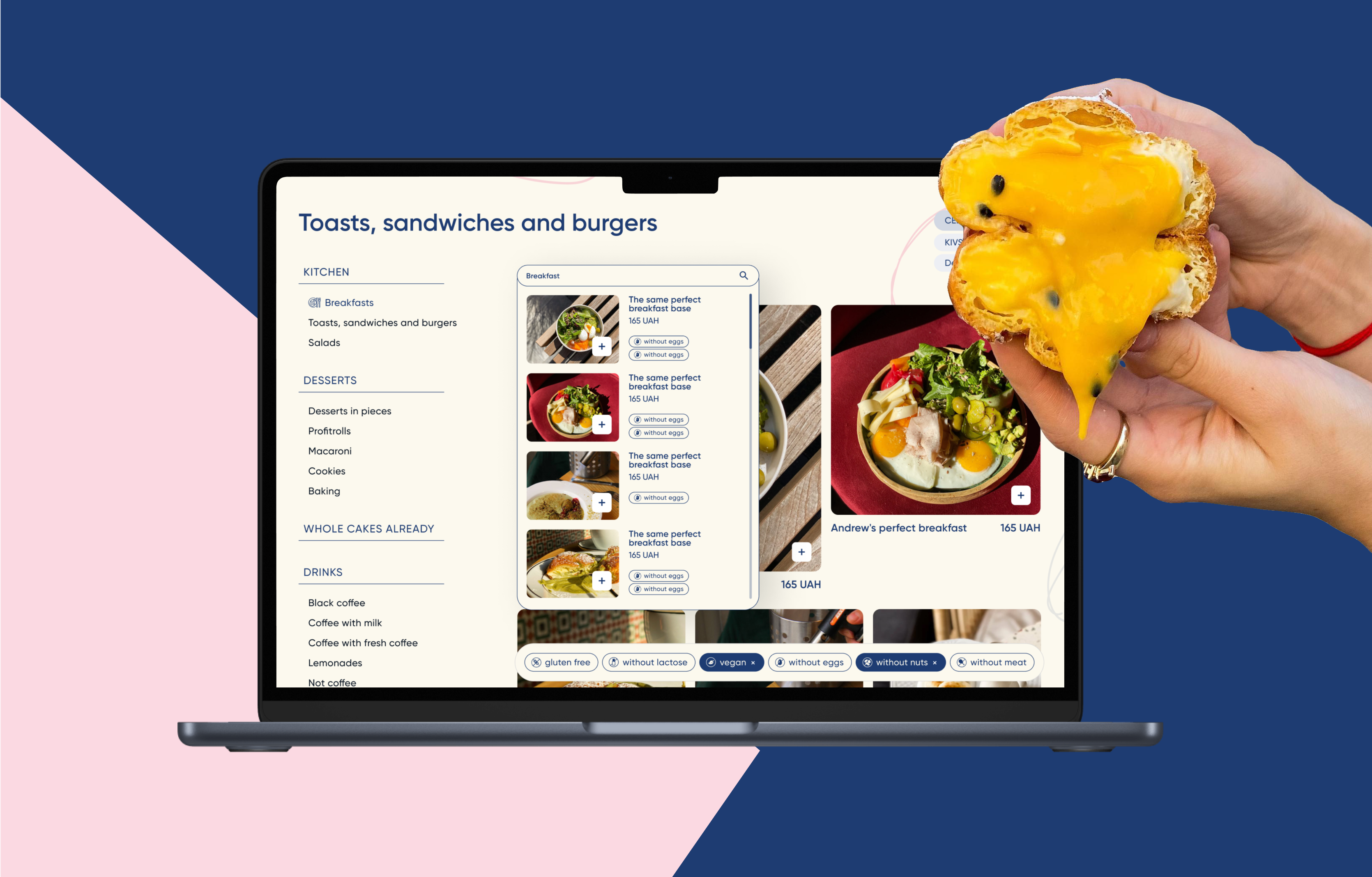 Flying | UI/UX design – Cheese Bakery development site ui ux website