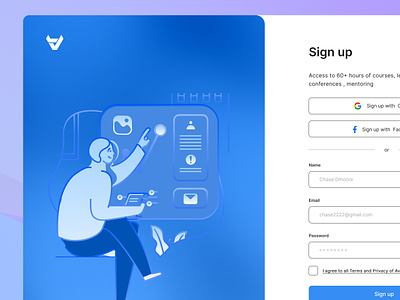 Sign up app branding design form graphic design illustration modal typography ui user interface ux vector web website