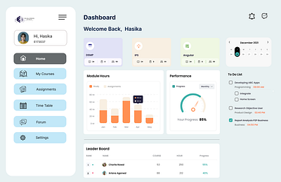 LMS Dashboard Design (UX/UI) design ui ux web web design