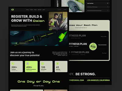 OXION: Gym Website dark website darkmode gym gymwebsite ui web webdesign website workout