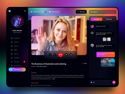 LearnLively: Learn Live, Thrive Real-time. classroom course dashboard dashboard ui education edutech elearning experience design fluttertop learning app lesson live class online class online education skillshare stream teacher ui uiux ux