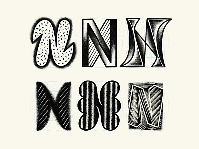 ✴ Six letters — N ✴ art drawing illustration letter lettering