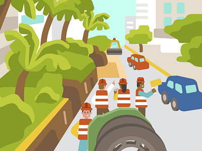 Hydraulic repair works illustration after effects calle carros flat gobierno illustration street street repair vector