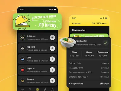 Сalorie counting app app application calories counter counting food interface meals mob mobile product design valeriya pohil