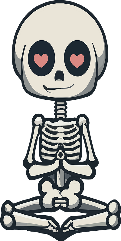 Cute Skeleton abstract art aesthetic aesthetic print aesthetic printable aesthetic wall art animation artist cute design graphic design halloween heart illustration kawaii logo skeleton ui