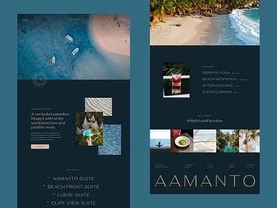 AAMANTO Luxury Resort Website Design accommodation branding hotel hotel landing page hotel website landing page luxury luxury design luxury resort website minimal minimal design resort website typography ui ui design user interface web web design website website design