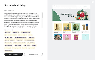 Sustainable living webpage design illustration landing page ui vector