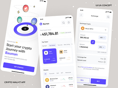 Crypto Wallet Ui V3 app banking binance crypto cryptocurrency defi digital banking ethereum exchange fintech mobile app mobile app design mobile banking mobile design payment app trade trade app ui ux wallet app