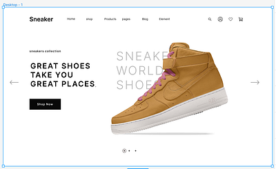 Sneaker Shoes figma landing page ui