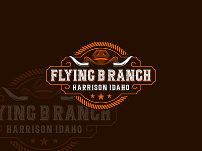Flying B Ranch Logo Design badge badge logo cowboy cowboy logo emblem emblem logo logo ranch ranch logo western western logo