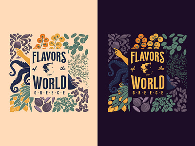 Flavors of the World: Greece branding design graphic design illustration logo typography vector