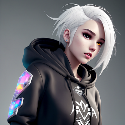 Cyberpunk girl ai art design graphic design illustration