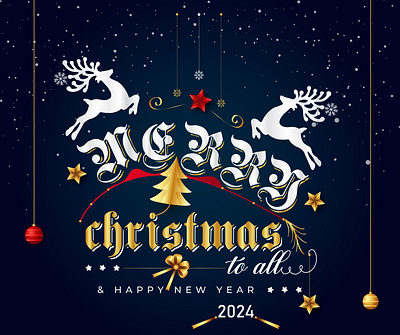 Merry Christmas Typography adobe illustrator branding christmas design graphic design happy new year illustration logo logo design merry ui ux vector