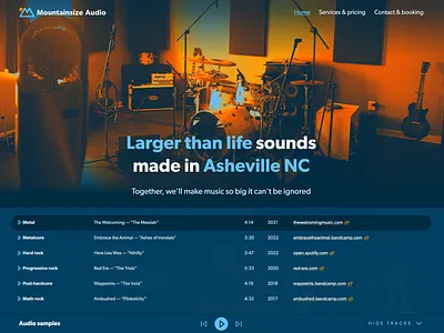 Mountainsize Audio website audio branding design logo website