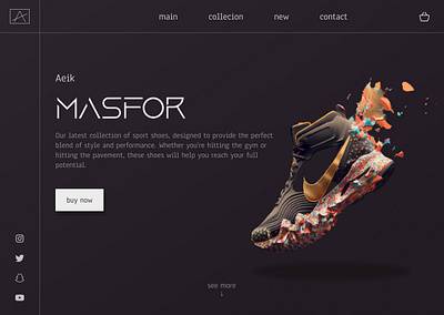Masfor / web design for sneaker's store logo ui uiuxdesign ux webdesign webdevelopment