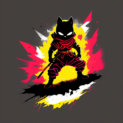 Samurai Cat ai art branding design graphic design illustration logo ui