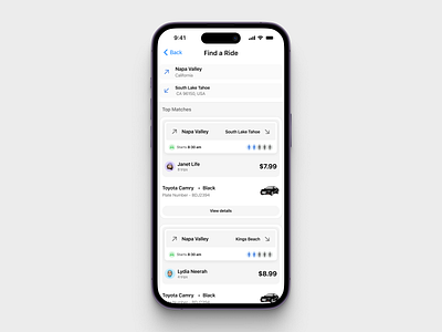 Find a Ride ios ios cards mobile ride search sign up uber ui ui design