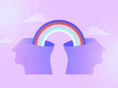 Psychological safety in the workplace article blog diversity gradient graphic design illustration rainbow ui vector