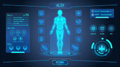 Galactic HUD - Futuristic Space Character Screen UI futuristic graphic design illustration ui vector