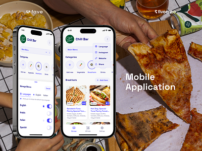 Mobile App | Favecodes x Fivecube 🍕 app design food foodtech mobile mobile app product design saas ui ux