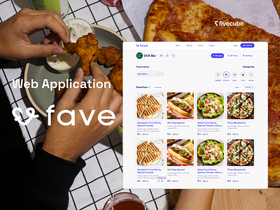 Web App | Favecodes x Fivecube 🍗 food foodtech product design saas ui ux web web app web design website